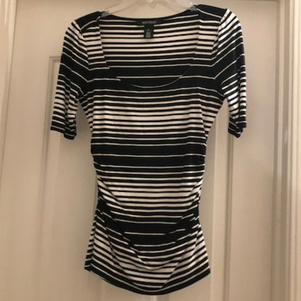 White House Black Market Black & White Striped Top - XS